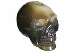 Polished Agate Skull with Quartz Crystal Pocket #148102-1